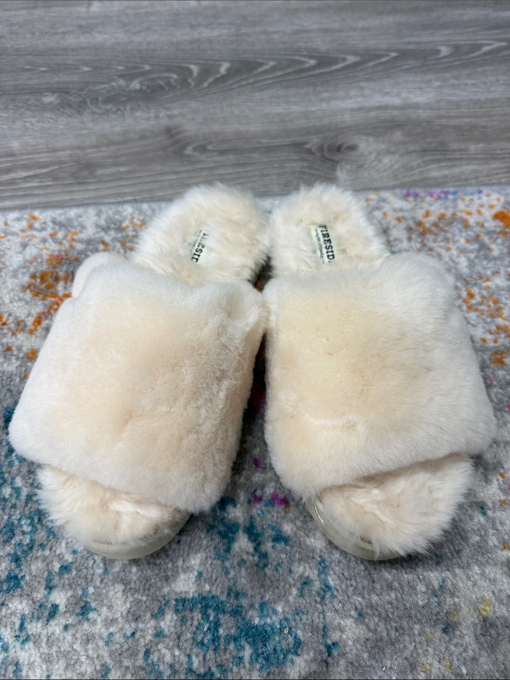 Dearfoams Women's Fireside Cairns Shearling Easy on/Off Slide Sandal Slipper